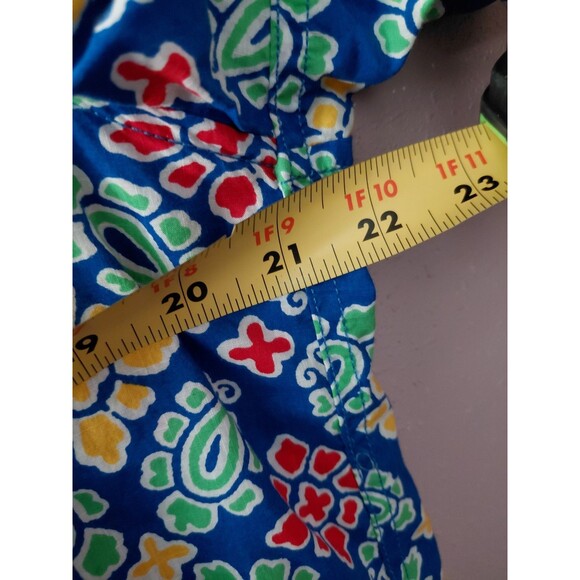 J Crew Hawaiian Shirt Men's Med Blue Floral Short Sleeve Button Up Camp Resort - Picture 9 of 10